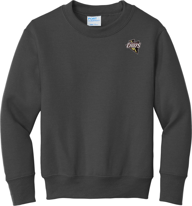 Mercer Chiefs Youth Core Fleece Crewneck Sweatshirt