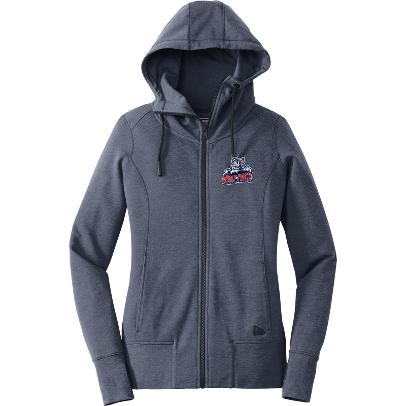 CT Wolfpack South New Era Ladies Tri-Blend Fleece Full-Zip Hoodie