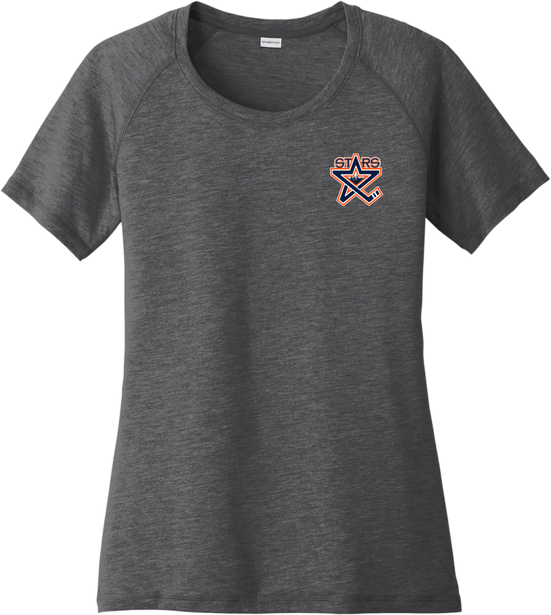 NY Stars Ladies PosiCharge Tri-Blend Wicking Scoop Neck Raglan Tee