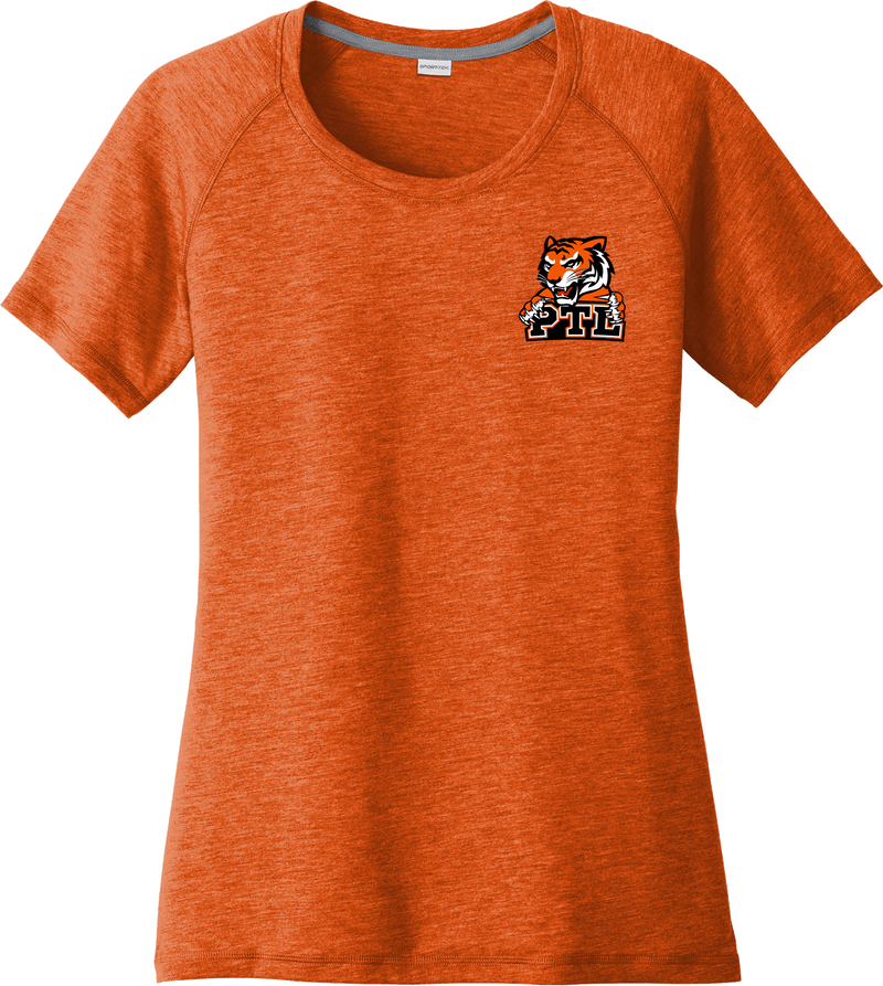 Princeton Tiger Lilies Ladies PosiCharge Tri-Blend Wicking Scoop Neck Raglan Tee