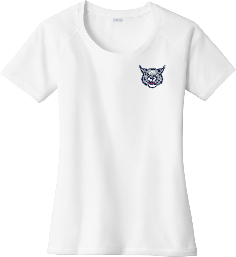 CT Bobcats Ladies PosiCharge Tri-Blend Wicking Scoop Neck Raglan Tee