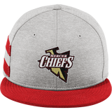 Mercer Chiefs New Era Shadow Heather Striped Flat Bill Snapback Cap