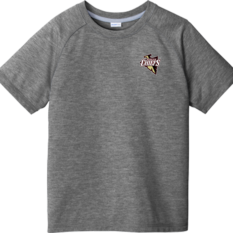 Mercer Chiefs Youth PosiCharge  Tri-Blend Wicking Raglan Tee